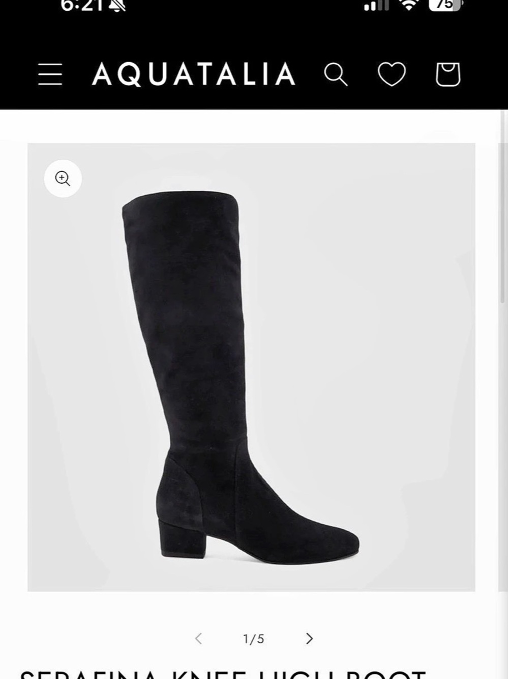 Aquatalia Serafina Knee High Boot Knee High Black Suede NWT
